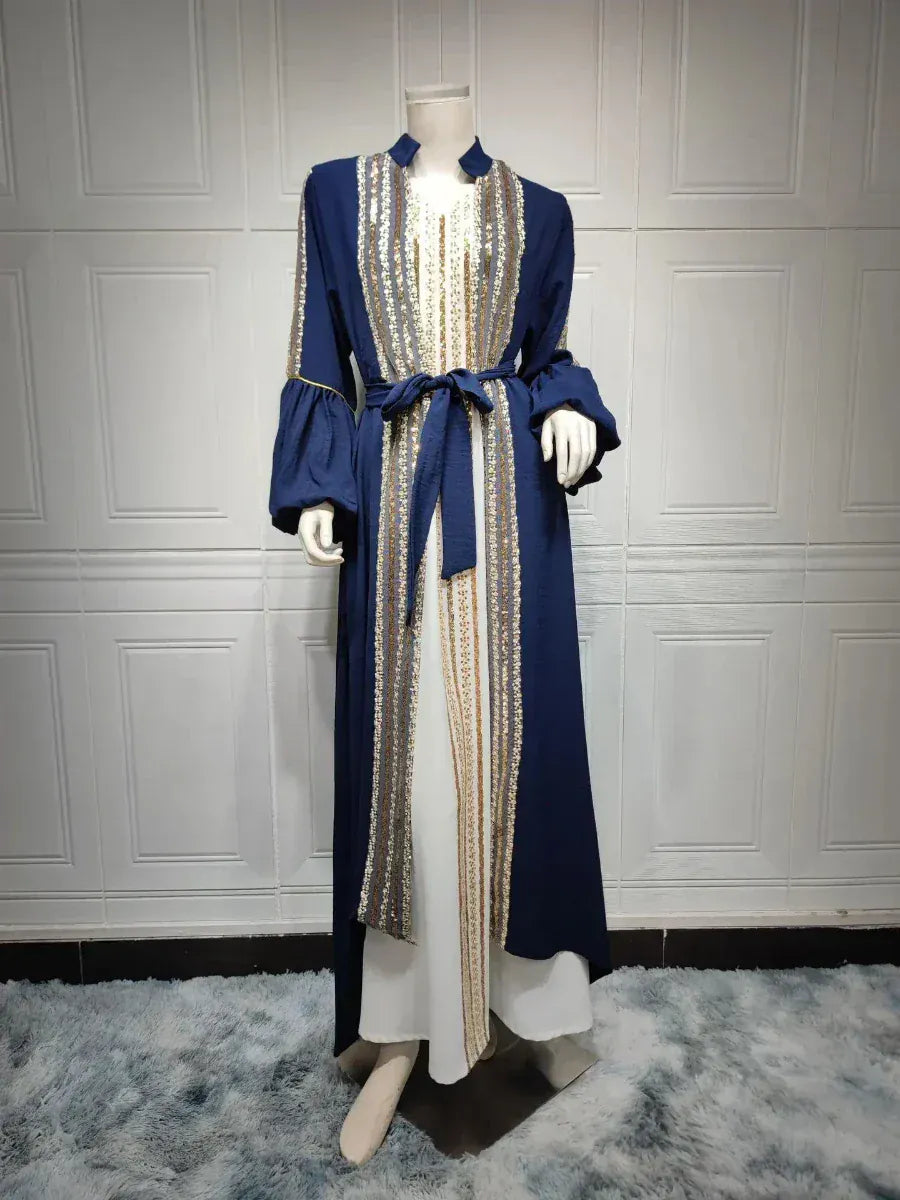 Blauwe en Zilveren kaftan