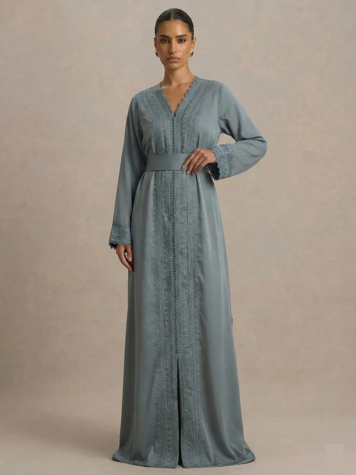 Kaftan Blauw Grijs