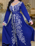 Kaftan Blauw Koningsblauw en Zilver