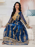 Kaftan Blauw Koninklijk en Goud