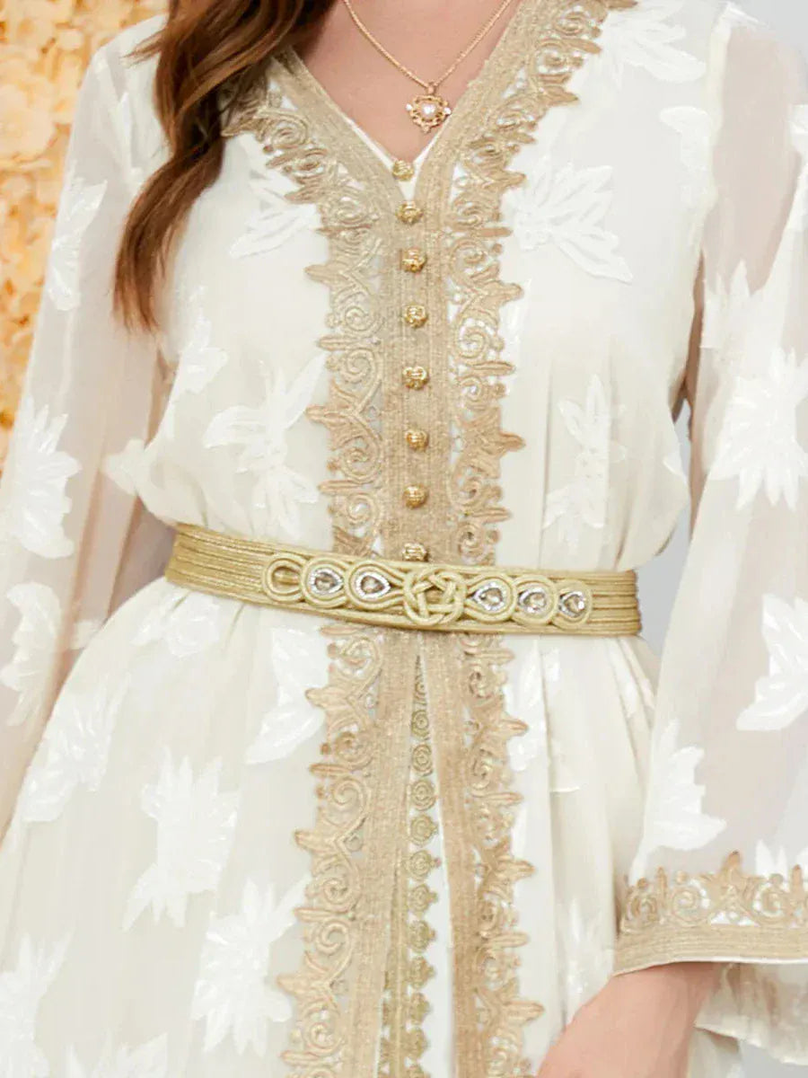 Kaftan Bruiloft Wit en Goud