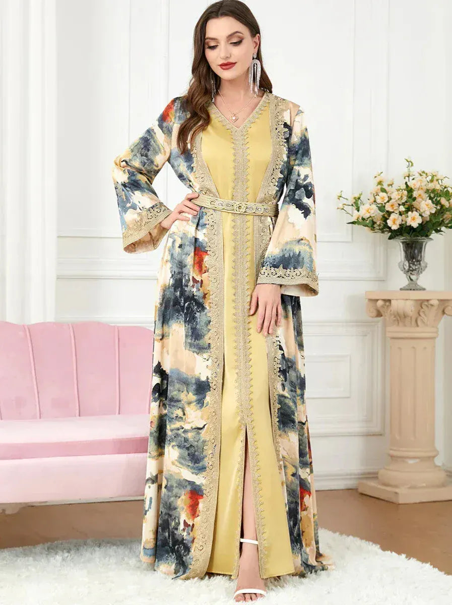Kaftan Geel en Blauw