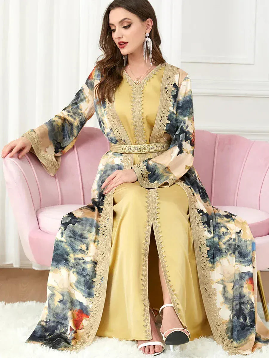 Kaftan Geel en Blauw