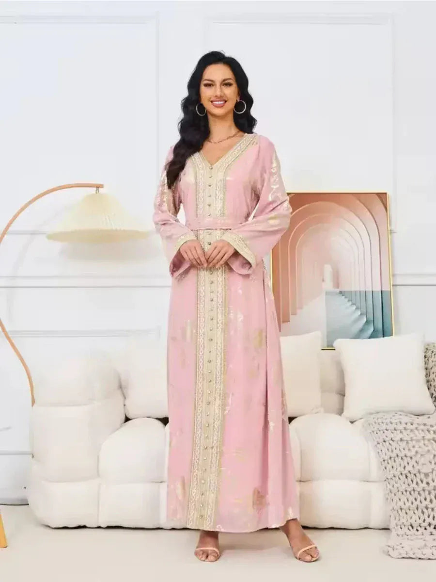 Kaftan Roze en Wit