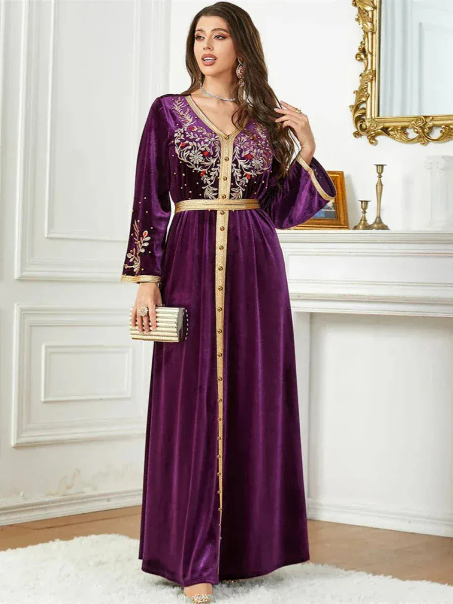 Paarse Velours kaftan