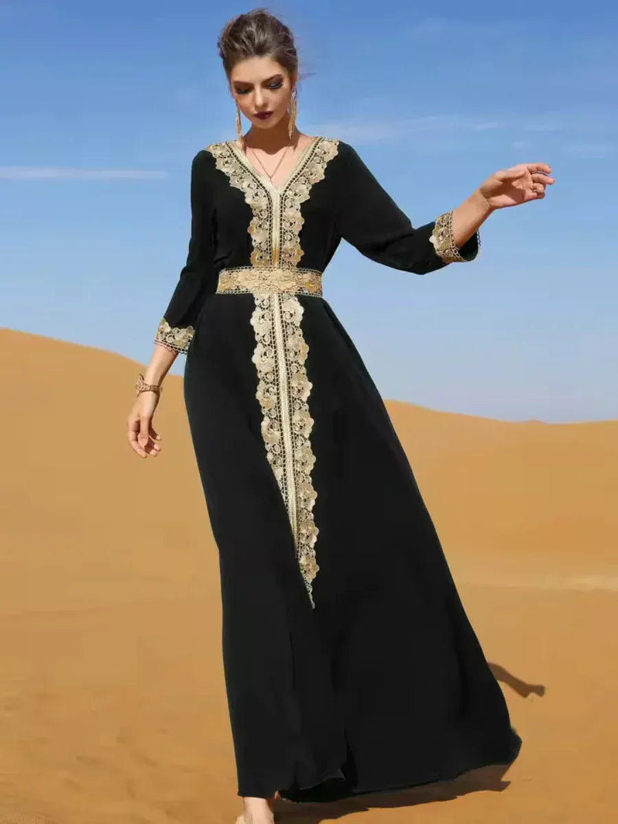 Zwarte Gouden kaftan
